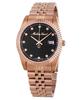 Mathy III Rose Gold PVD Crystal Accents Black Dial Quartz H810PRM Men's Watch