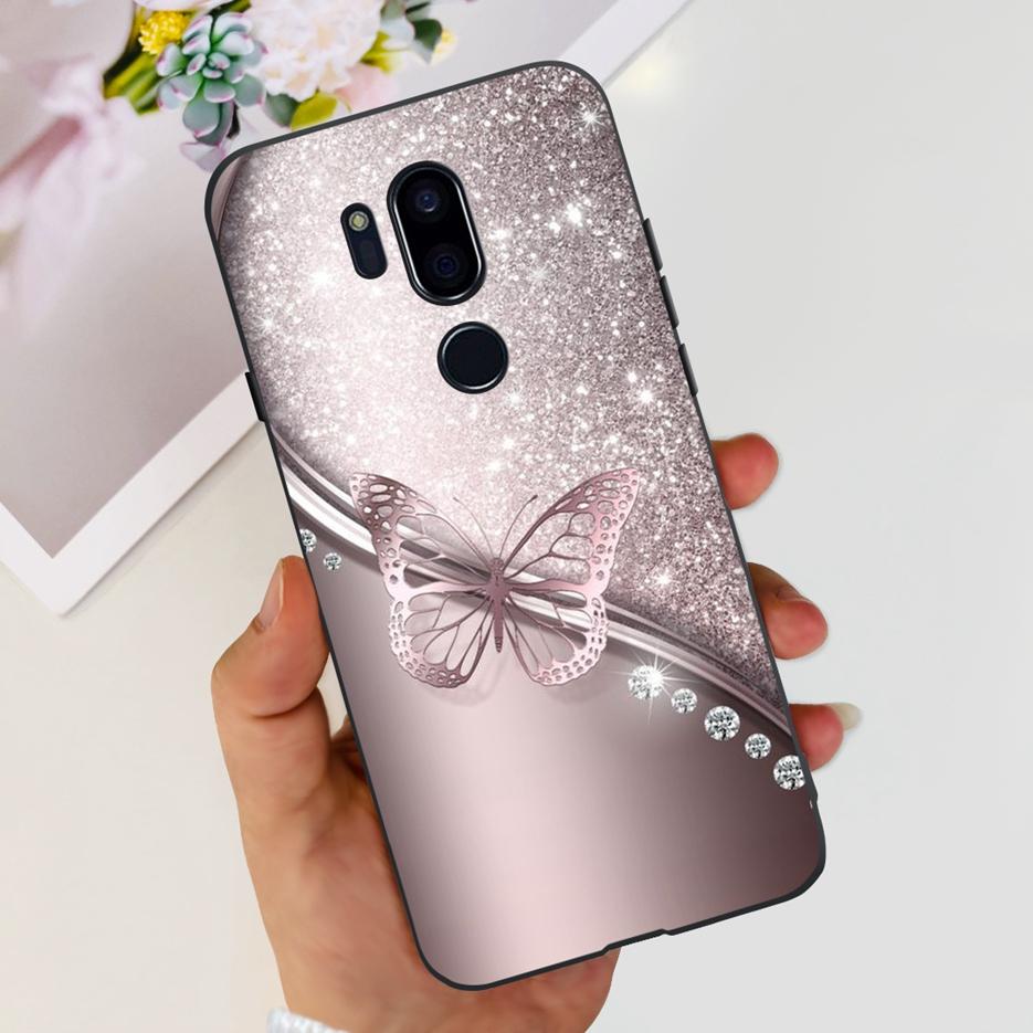 Para LG G7 thinQ Funda G710EM LM-G710 G710 Cubierta Pintada de Lujo Fundas de Teléfono de Silicona Suave Para LG G7 ThinQ Cubiertas Traseras 6.1'' Parachoques