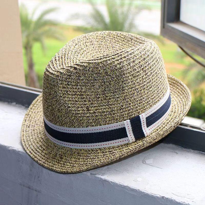 

Straw Hat Women s Topped Top Hat, Sun Hat Men s Adjustable Travel Shopping Beach Hat Couple Jazz Hat M（56-58cm）