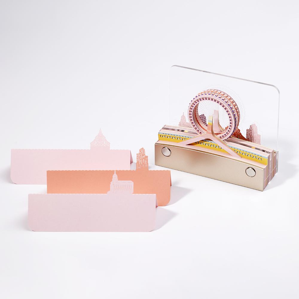 Custom Designed 3D Ferris Wheel Sticky Note Notepad Laser Cut 3D Night Light Loose Leaf Ready to Ship