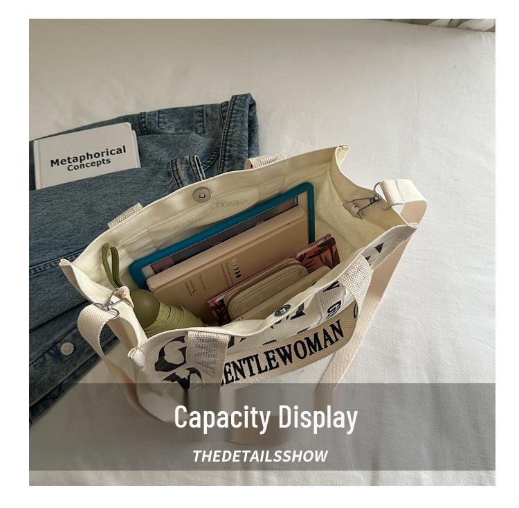 2025 Women's Color-Blocking Canvas Handbag: Trendy Crossbody & Shoulder Bag with Colorful Strap