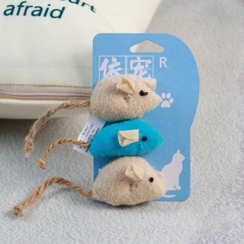 3pcs Pet Cat Toys Plush Simulation Mouse Toy Cat Scratch Bite Resistance Interactive Mouse Toy Playing Toy For Cat Kitten