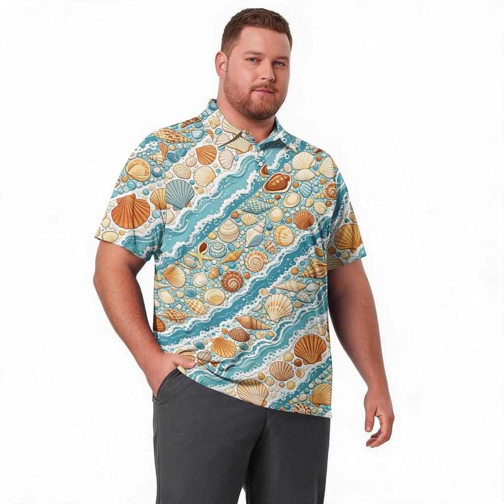 Men's Plus Size Hawaiian Print Shirt for Casual Summer Wear