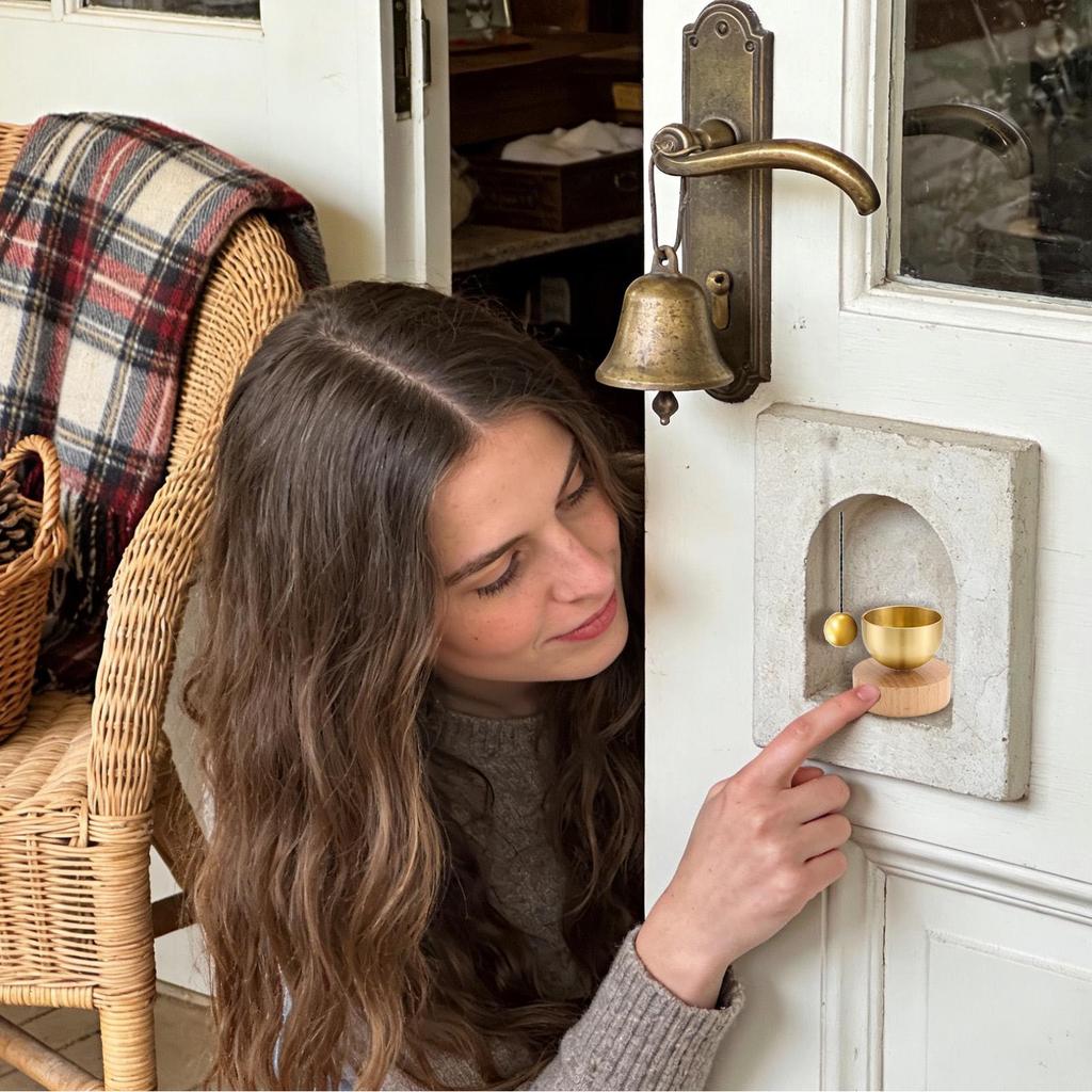 Singing Bowl with Wooden Base Sound Healing Meditation Bowl for Relaxation Yoga Mindfulness, Home Studio Bedroom Decor