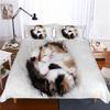 3D Printed Kawaii Kitten Cat Comfortable Duvet Quilt Cover Pillowcase Bedding Set Children Bedroom Decoration Home Textile