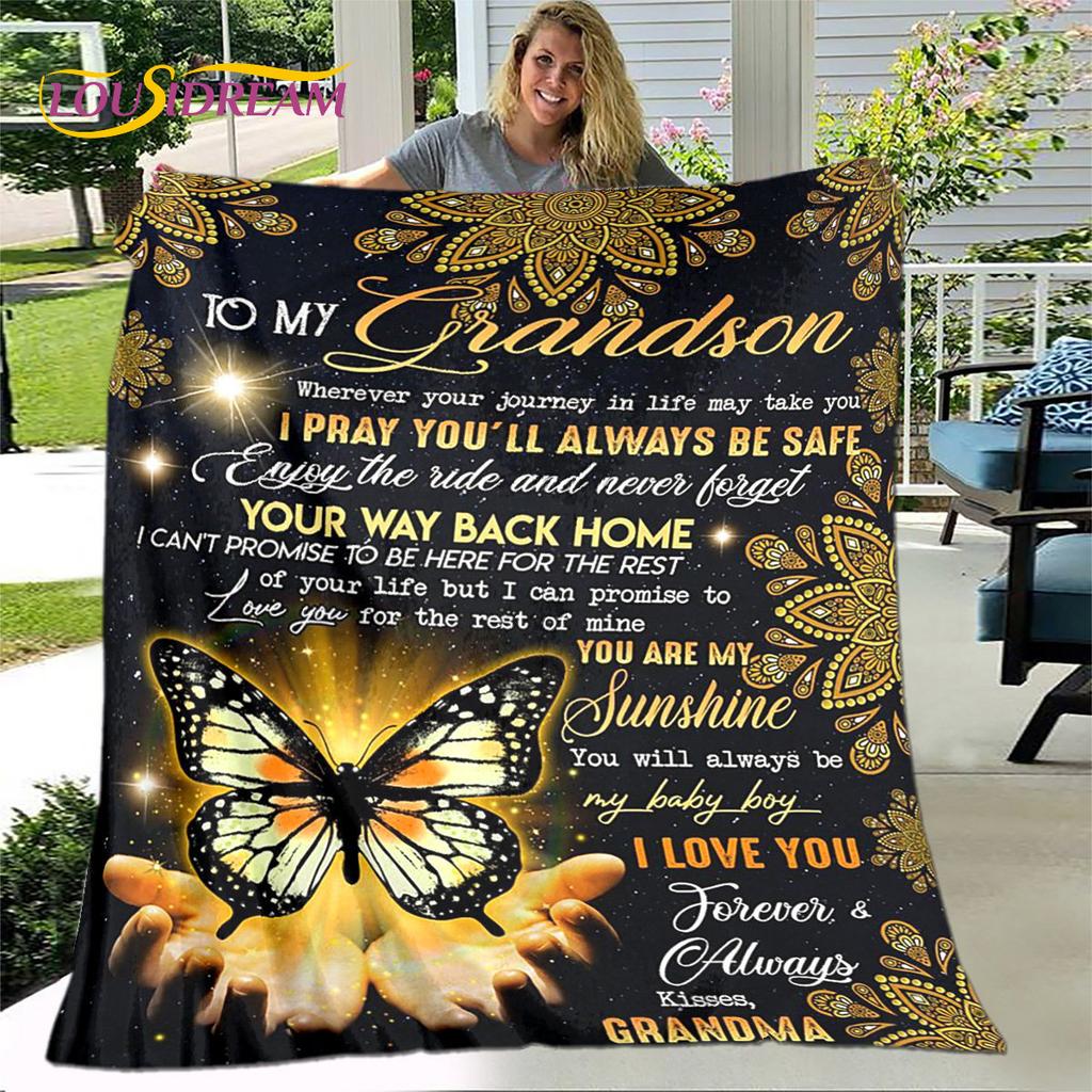 To My Daughter Plush Butterfly Quilt Blanket,Flannel Blanket Throw Blanket for Living Room Bedroom Bed Sofa Gift for Daughter