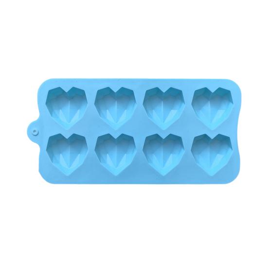 

8-Cavity Diamond Heart Silicone Mold for Baking Non-Stick Valentine s Day Chocolate Mold 3D Diamond Heart Shaped Candy Ice Cube Tray Soap Making Mold синій