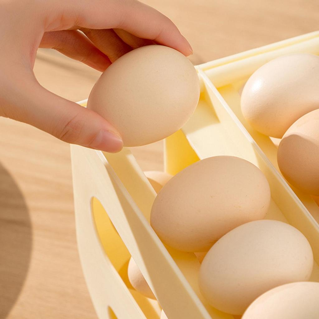 Egg Holder for Fridge 3-tier Automatic Rolling Egg Rack Holder Refrigerator Food Container for Counter Fruit Kitchen Camping