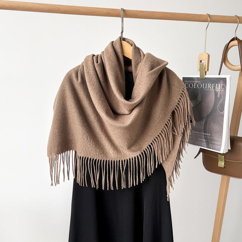 

Четыре сезона в наличии новый женский универсальный меховой шарф из искусственного кашемира теплый средний шарф шаль 110*105cm