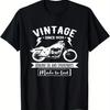 Vintage 1939 Motorcycle Graphic Tee Men Biker Durable Retro Cotton Daily TShirt