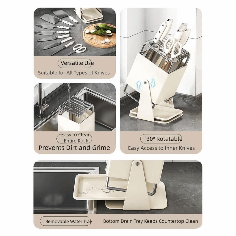 Stable Countertop Cutter Holder Anti-slip Cutlery Organizer Kitchen Storage Rack  for Home