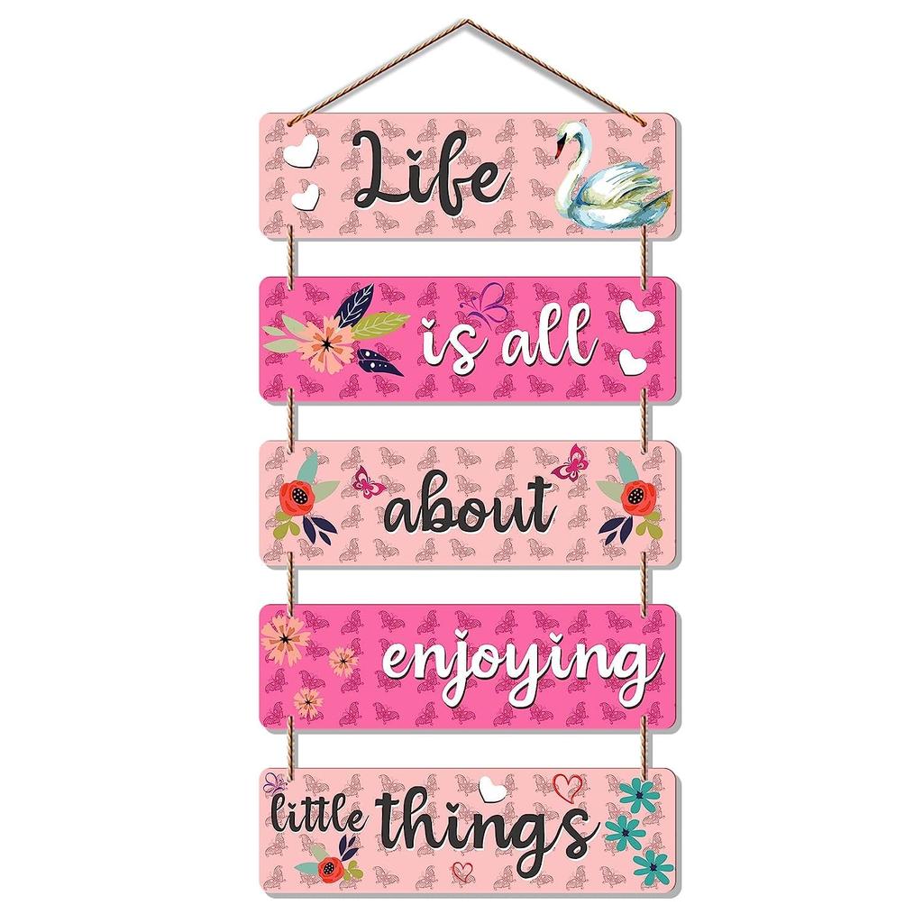 Welcome Home Quote Decorative Wooden Wall Hanging, Home Décor Items - Multi