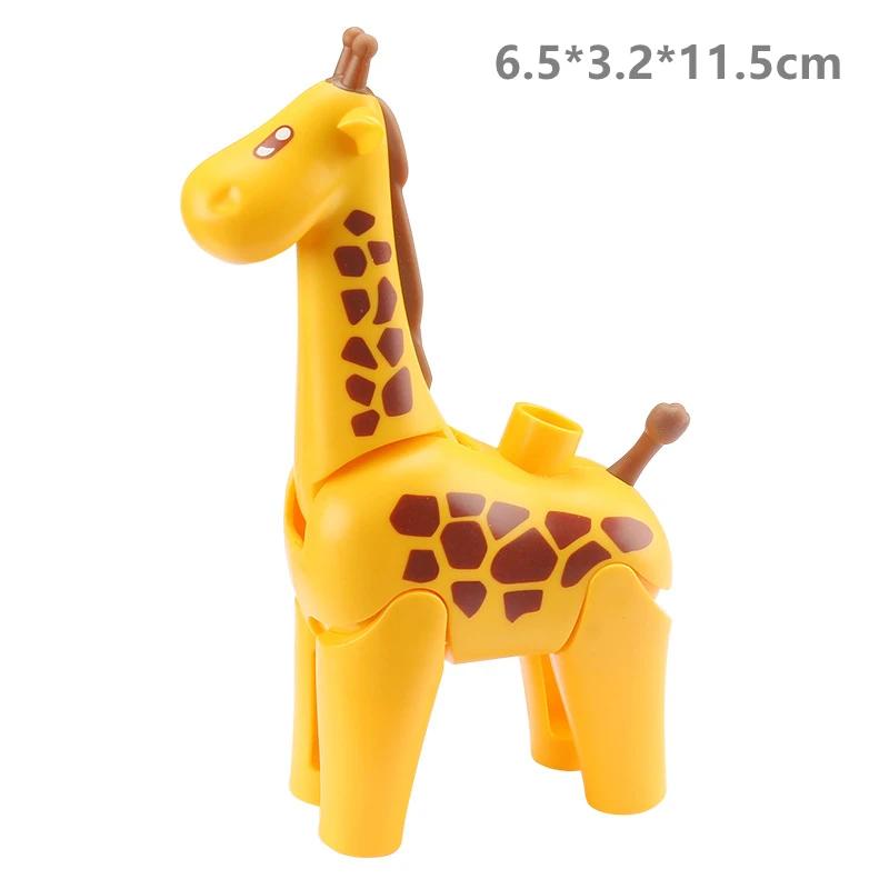 Big Building Blocks Zoo Animal Figure Accessories Frog Snail Dog Comptatible Large Bricks Children Kids Assembly Toys Party Gift