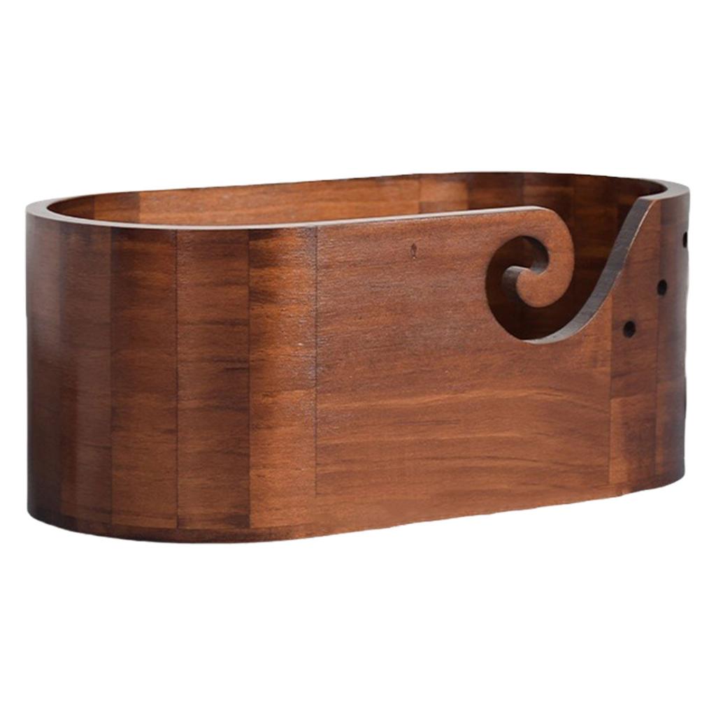 Garnschale aus Holz, Strickschale, Strickwollhalter, Strickwoll-Organizer mit geschnitzten Löchern zum Häkeln und Stricken