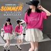 Girls' Short-Sleeved Set Summer 2026 New Item, Sweet and Fluffy Skirt for Big Children, Korean Style Outfit, Trendy and Fashionable Children's Trend