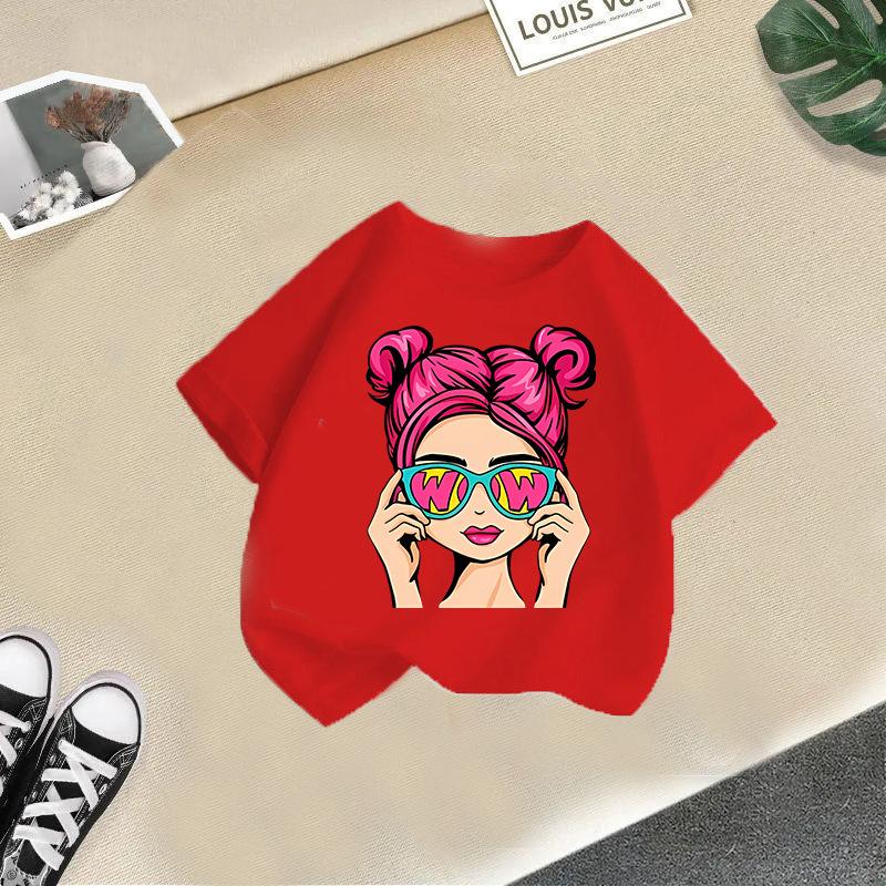 

Детская футболка Детская новинка Летняя детская футболка с коротким рукавом Повседневные топы для мальчиков и девочек Летняя футболка для девочек XS