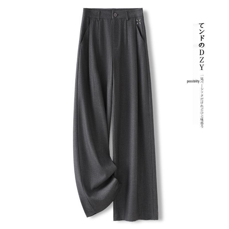 

Женские серые брюки палаццо премиум-класса с драпировкой - Коллекция весна/осень 2025 30/2XL for 125-135 lbs серый