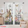 2pcs,2D Plane Printing Print Curtains Easter Bunniescape Durable Polyester (without Rod) Versatile All for Living Room, Bedroom,