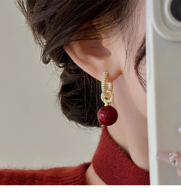 New Year's Wine Red Earrings