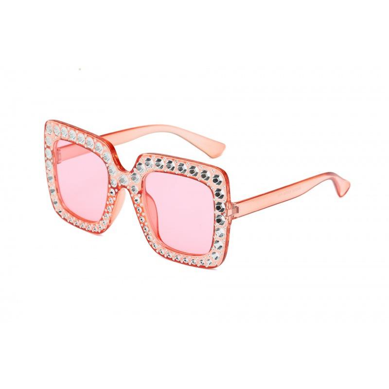 Starry Sky Sunglasses With Diamond Accents, Large Frame Glasses, Square Sunglasses, Street Style Trendy Personalized Sunglasses For Women