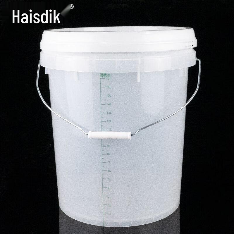 20L Transparent PP Plastic Storage Bucket with Lid and Scale