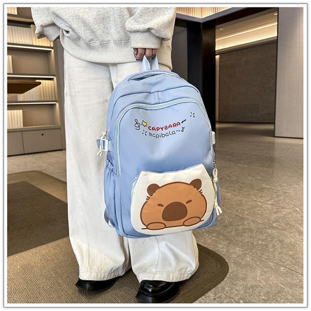 Large Capacity School Bags Cartoon Shoulder Bags New Capybara Backpack