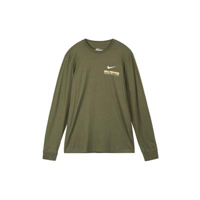 Alphabet Logo Print Rundhals Casual Langarm T-Shirt Herren Tops Khaki-Grün FQ4919-325