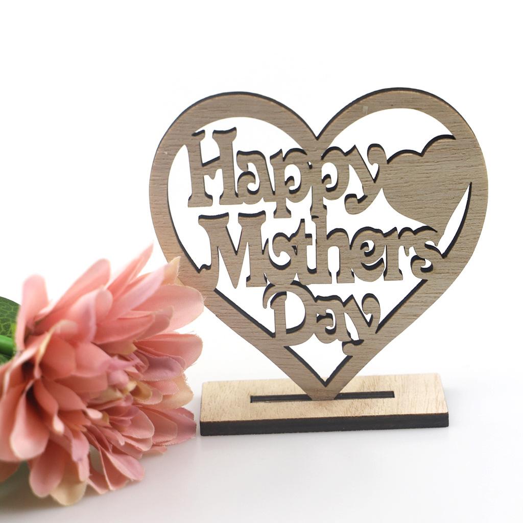 1/2Pcs Mothers Day Gifts for Mum, Handmade Wooden Heart Plaque, Best Mum Happy