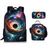 Lusso Novità Particolare Fresco Spazio pianeta Stampa 3D 3pz/Set alunno Zaini Scolastici Zaino per Laptop Zaino giornaliero Zaino per il pranzo Astuccio