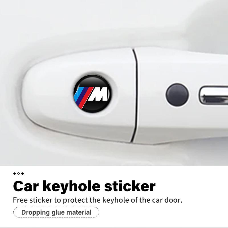 Wzcr7 For BMW Car Door Keyhole Sticker Auto Lock Decoration Protection Decal Auto Door Accessories 1 3 5 7 Series M F01 F20 F10 F13