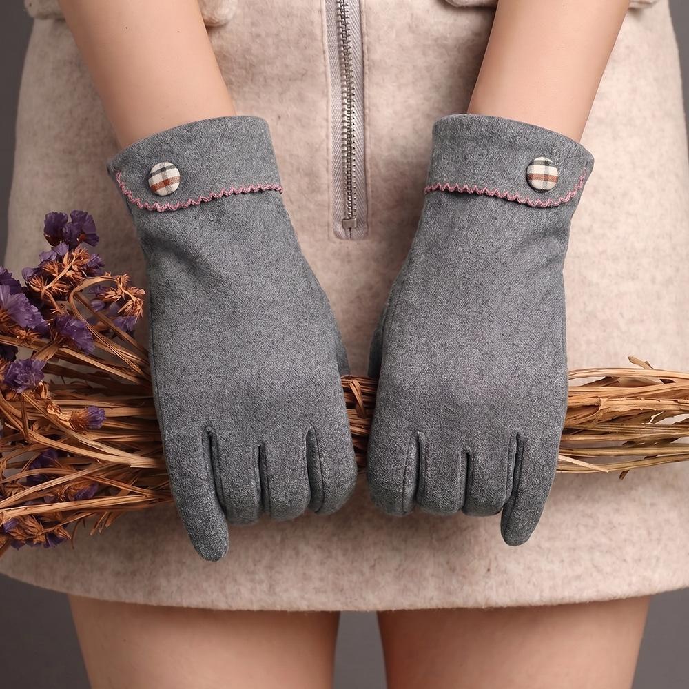 Warm Gloves Three-Line Cycling Rabbit Velvet Men'S And Women'S Fashion Cold-Proof Touch Screen Velvet Outdoor Autumn And Winter Gloves