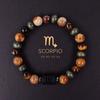 12 Constellations Natural Stone Beaded Bracelet Zodiac Tiger Eye Stone Bracelet for Women Men