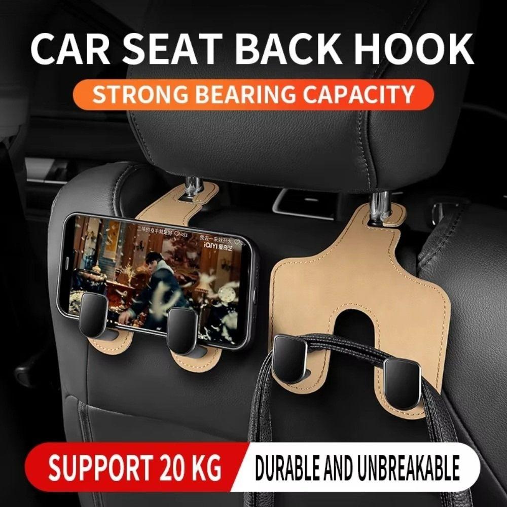 Double Hook Car Back Seats Hook 2 in 1 Auto Rear Seats Hanger Universal Car Headrest Hooks  Purse