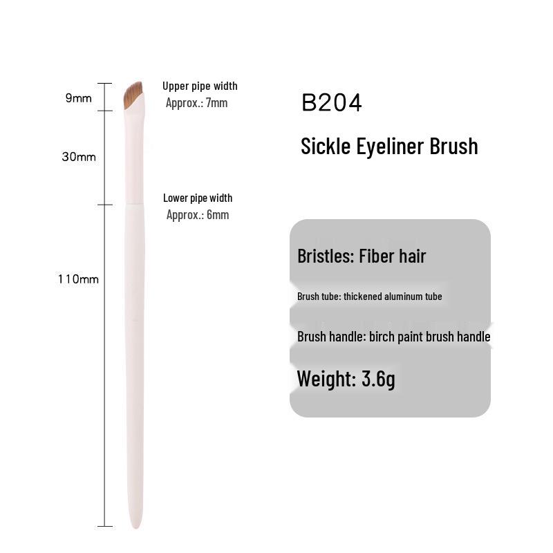Cloud Porcelain Stippling Blush & Highlight Brush – Angled Round Head with Half-Fan Design