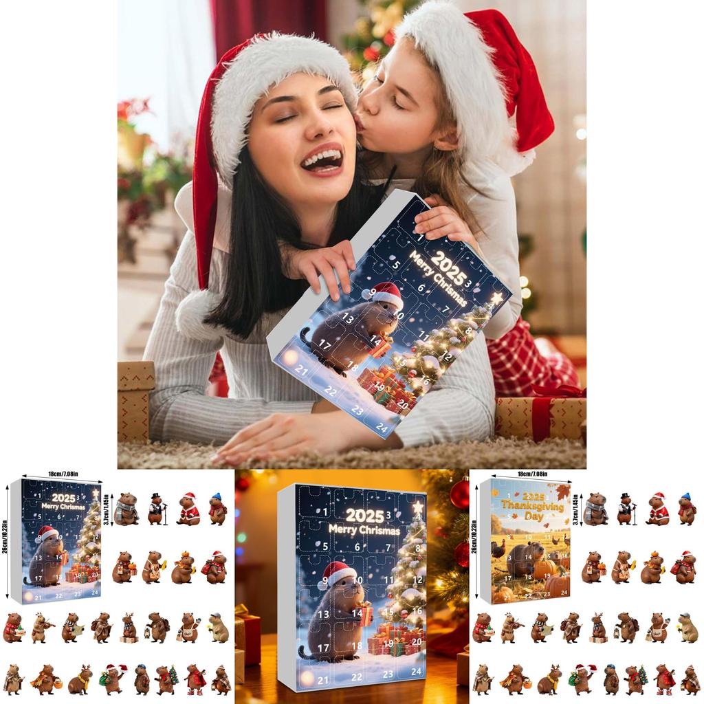 Christmas Marmot Themed Flat Pendant Calendar With Acrylic Components For Festive Decoration