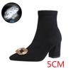 Pointed suede autumn and winter new fashion high-heeled short boots women's rhinestone square buckle low tube fashion boots solid color thin boots