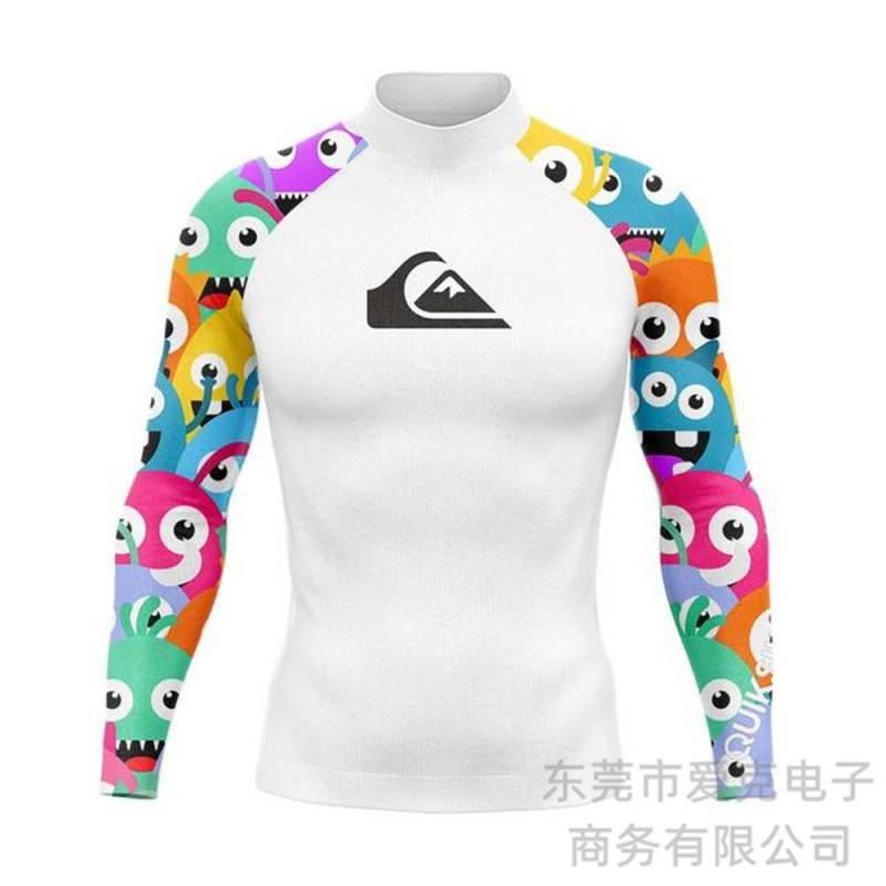 Quiksilver Long Sleeve Rash Guard Men UV Protection Quick Dry Surfing Dive Top