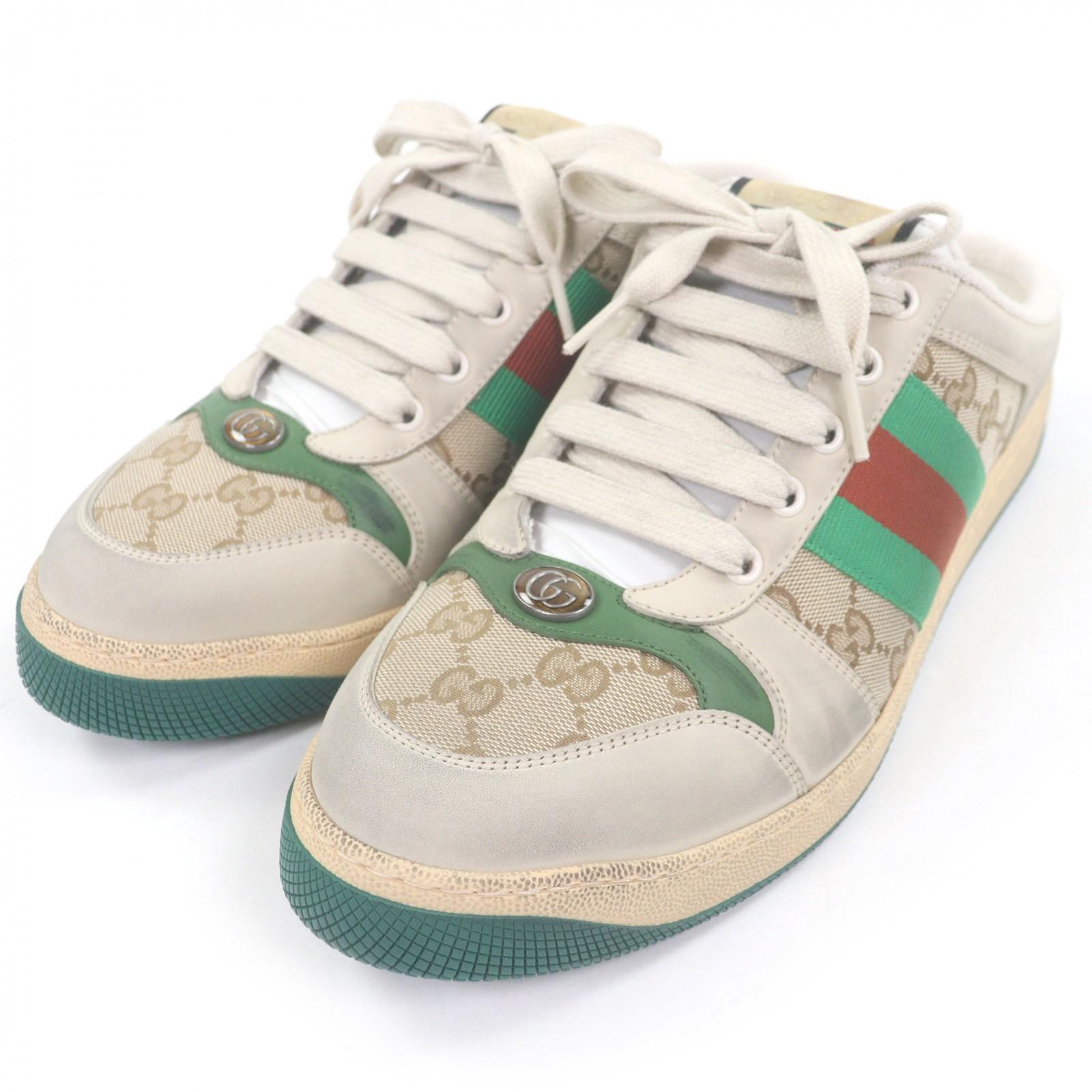 

Pristine GUCCI Mule Screener Web stripe vintage-finished sneakers Beige Used