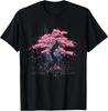 Japanese Cherry Blossom Vaporwave Aesthetic Glitch T-Shirt