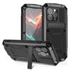 R-just Shockproof Armor Cover for Iphone Air 17 16 15 14 Plus Pro Max Case Bracket Full Body Protect Silicone Liner Metal Bumper