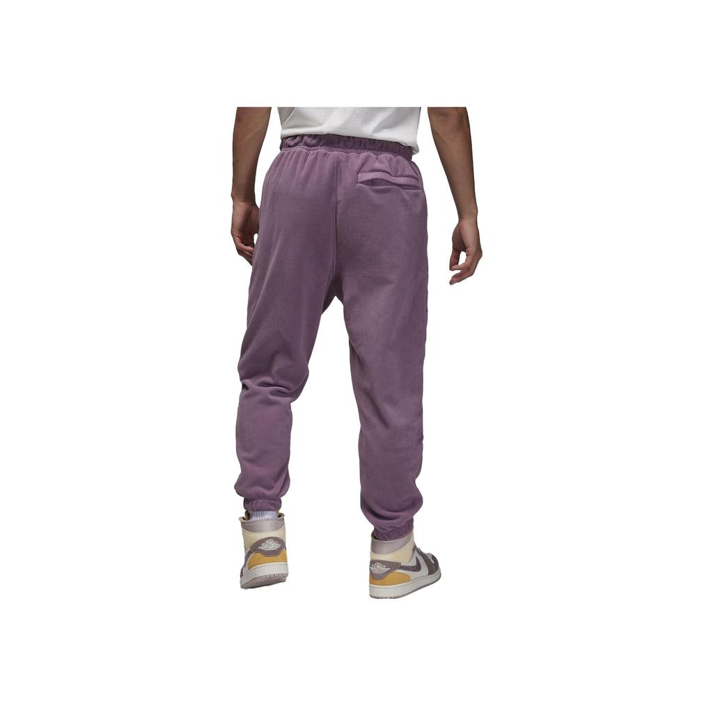 Jordan Flight Fleece Logo Print Mid-Rise Drawstring Cuffed Knit Joggers Men Bottoms Purple Red FD7532-508
