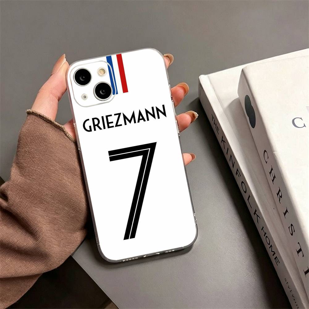 A-Antoine Griezmann  Phone Case For iPhone17,16,15,14,13,12,11 Plus,Pro Max Soft Transparent Cover iPhone13PROMAX