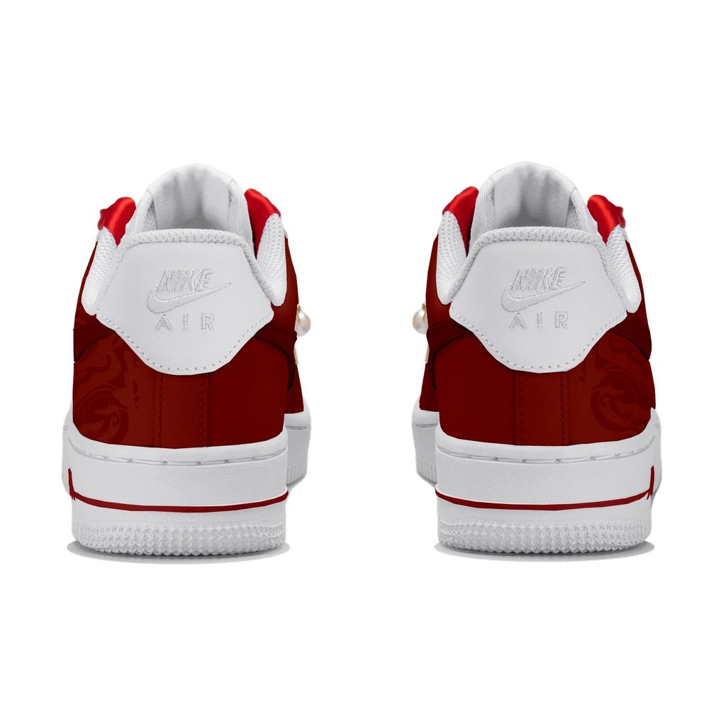 Nike Air Force 1 Low top Skateboard Shoes GS White Red DD8959-100(Team-AFS-BOX)