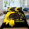 Sunflower Duvet Cover Set Polyester Comforter Cover Pink Tie Dye Bedding Set Yellow Petal Floral For Kids Girls Women King Size