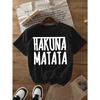 Women'S Popular Fashion Pure Short Sleeve T-Shirt with 'HAKUNA MATATA' Swahili Print, Spring Summer Style, 1pc Elegant Party Pure Short Sleeve T-Shirt