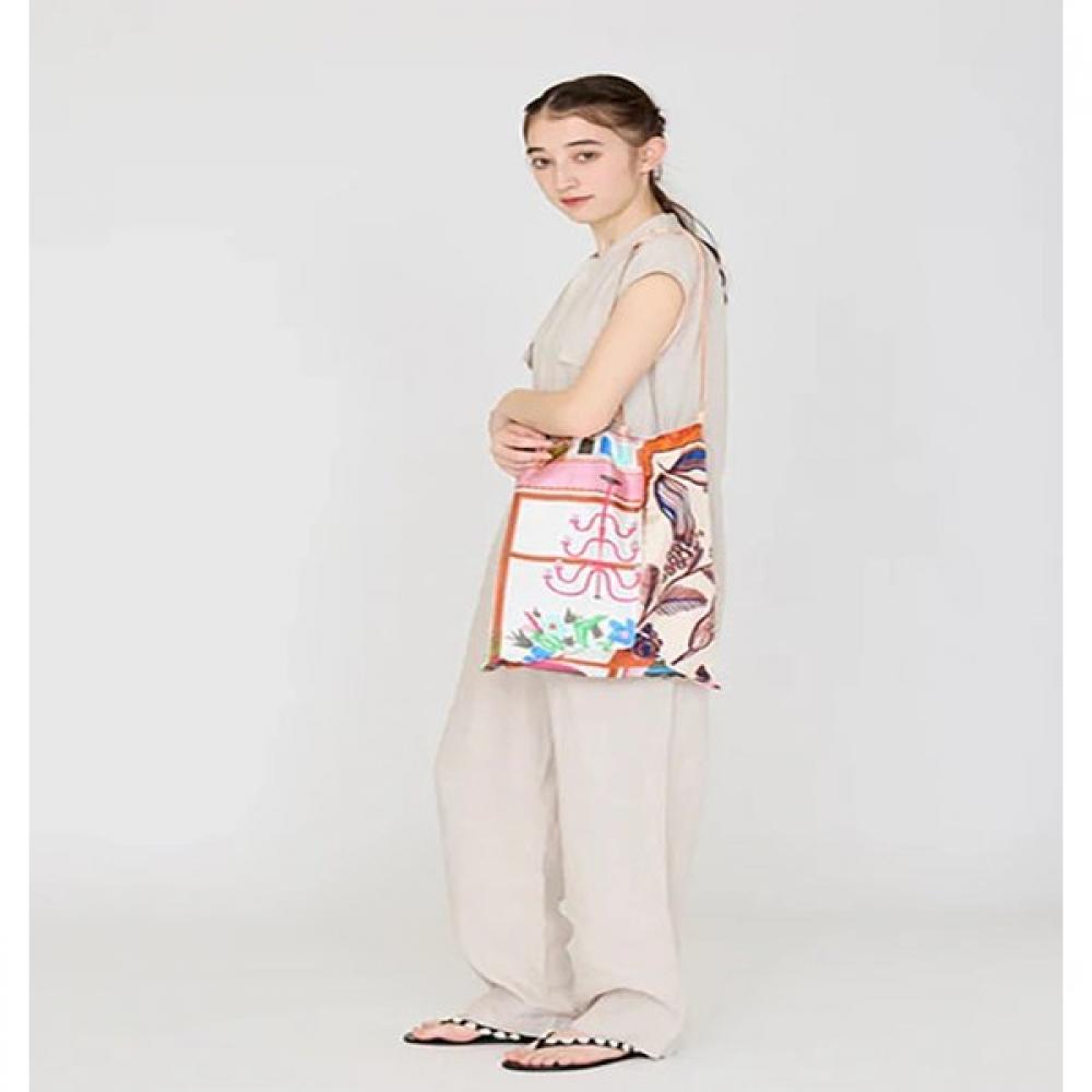 Manipuri Silk Two Way Shangri La Illustrated Tote Bag
