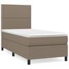 3141677 vidaXL Divan Bed with Mattress Taupe 100x200 Cm Fabric