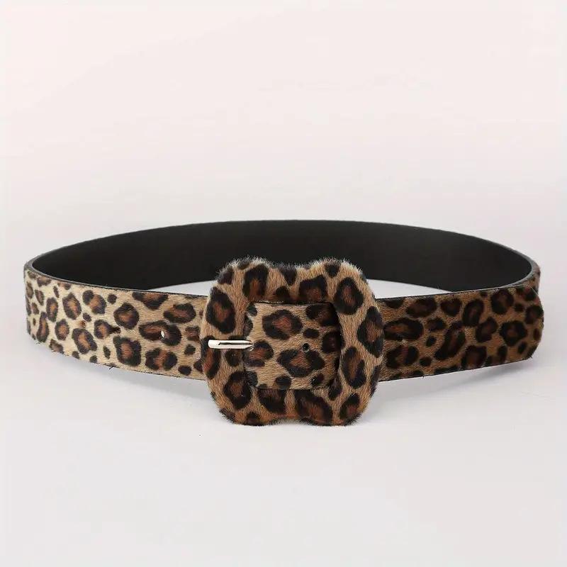 Y2k Leopard Print Design Women's Belt Hip Hop Trendy Girls Fashion Casual Jeans Dress Accessories Pu Leather Waistband Girdle