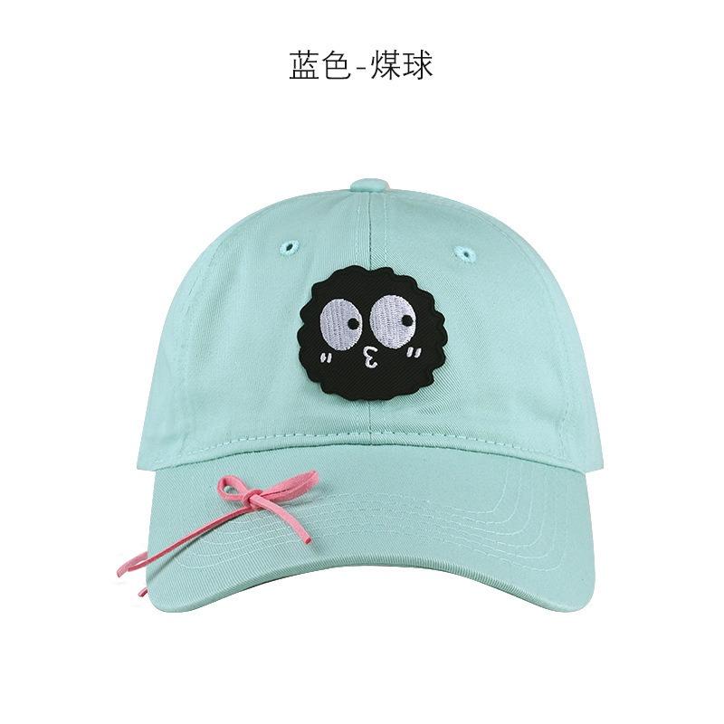 Summer fashion trend love embroidery female bow soft girl baseball cap show face small mint green hat