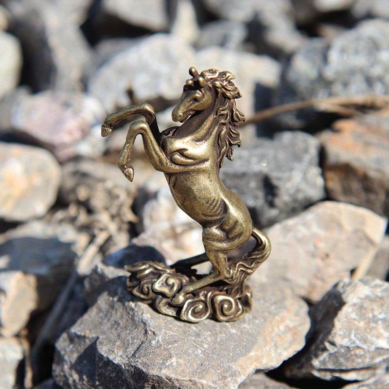 Vintage Měděný Zvěrokruh Kůň Malá Soška Feng Shui Ozdoby Mosazné Šťastné Zvíře Miniatury Figurky Stolní Dekorace Řemesla